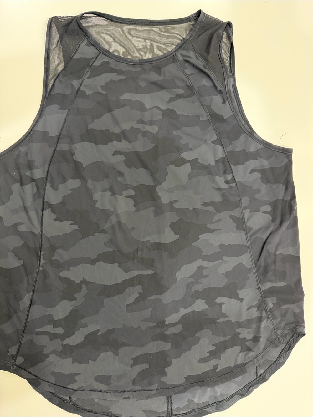 lululemon athletica Gray Camo Mesh-Back Tank Top